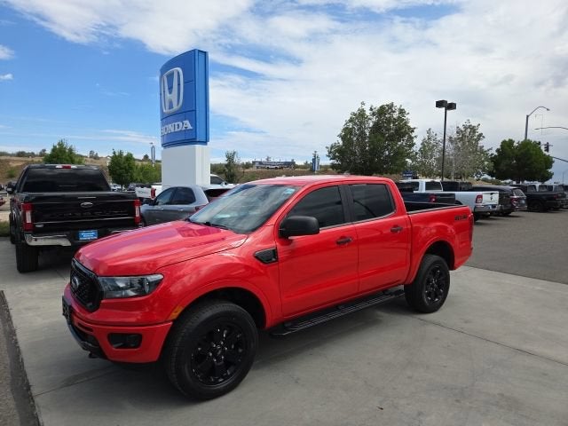 2020 Ford Ranger XLT in Race Red — front three-quarter view